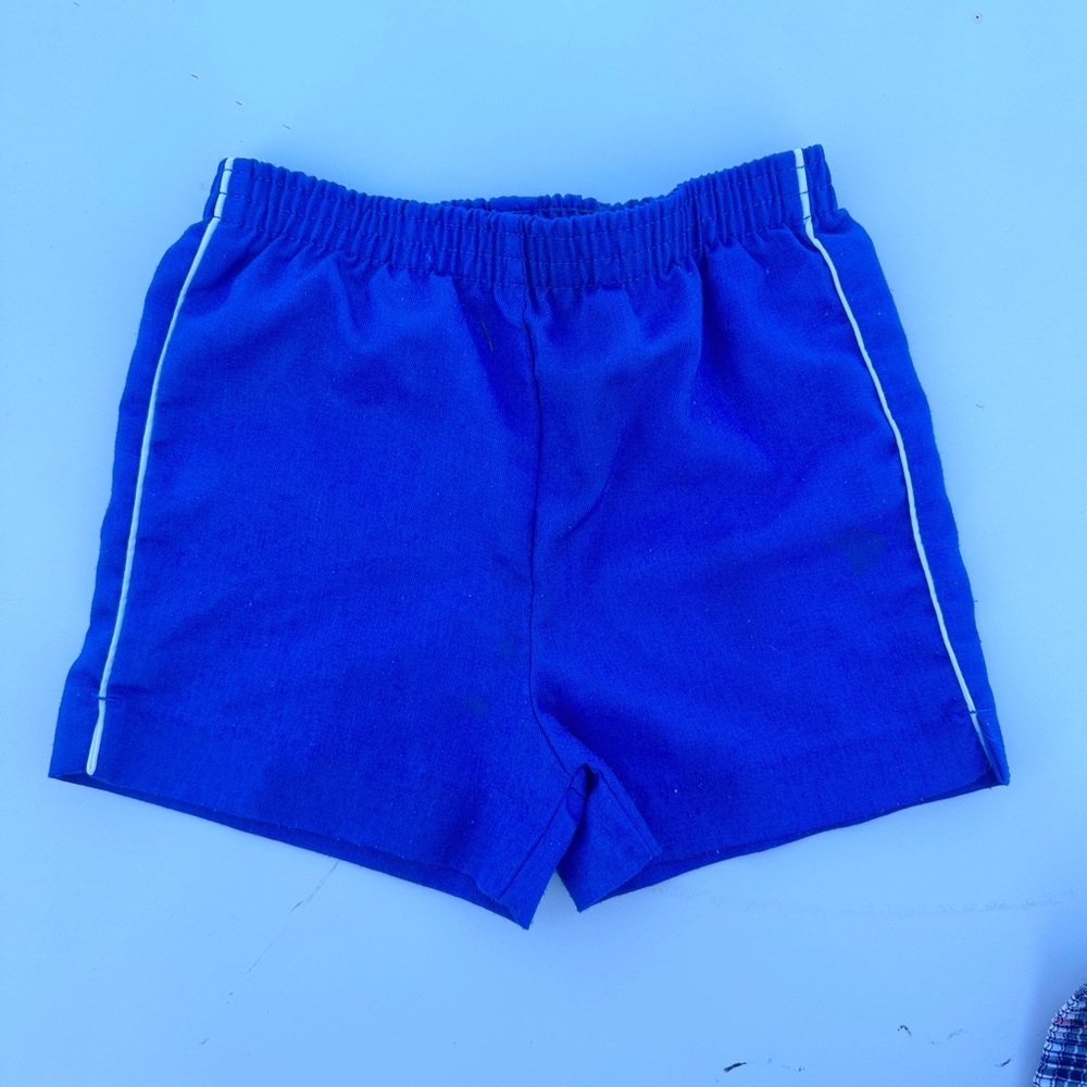 Blue Kids Shorts vintage Health Tex 8 70s 80s